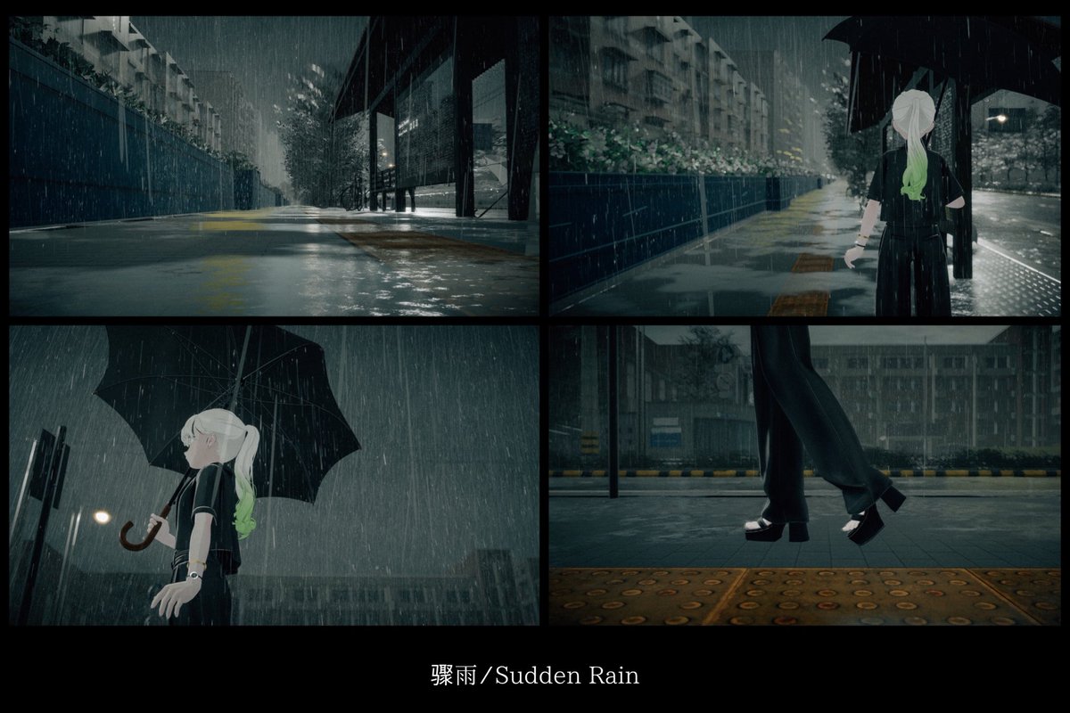 2o5i3r8's tweet photo. おはよー

　雨音を追い越すように、
　キミのもとへ。

#Lapwing3D
#VRChatPhotography https://t.co/GijgQAgVVn