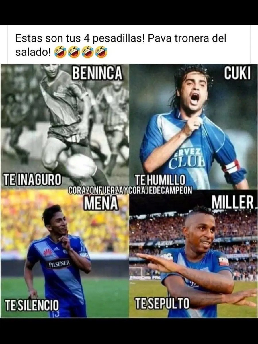 DimeBIf's tweet photo. @alexfranciscosa Qué vas a saber lo que es Emelec, "mondongo". El primero en dar una vuelta olímpica en tu estadio "Monumental" https://t.co/OC92SqJGZL