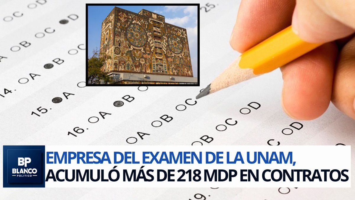 blanco_politico's tweet photo. 🔵 Parece que el #examen más #fácil fue el de #conseguir #contratos 💸 La #empresa del polémico #examen de la #UNAM suma más de  218 #millonesdepesos. ¿Qué opinas? 👀 https://t.co/AVVAmxAkCo
