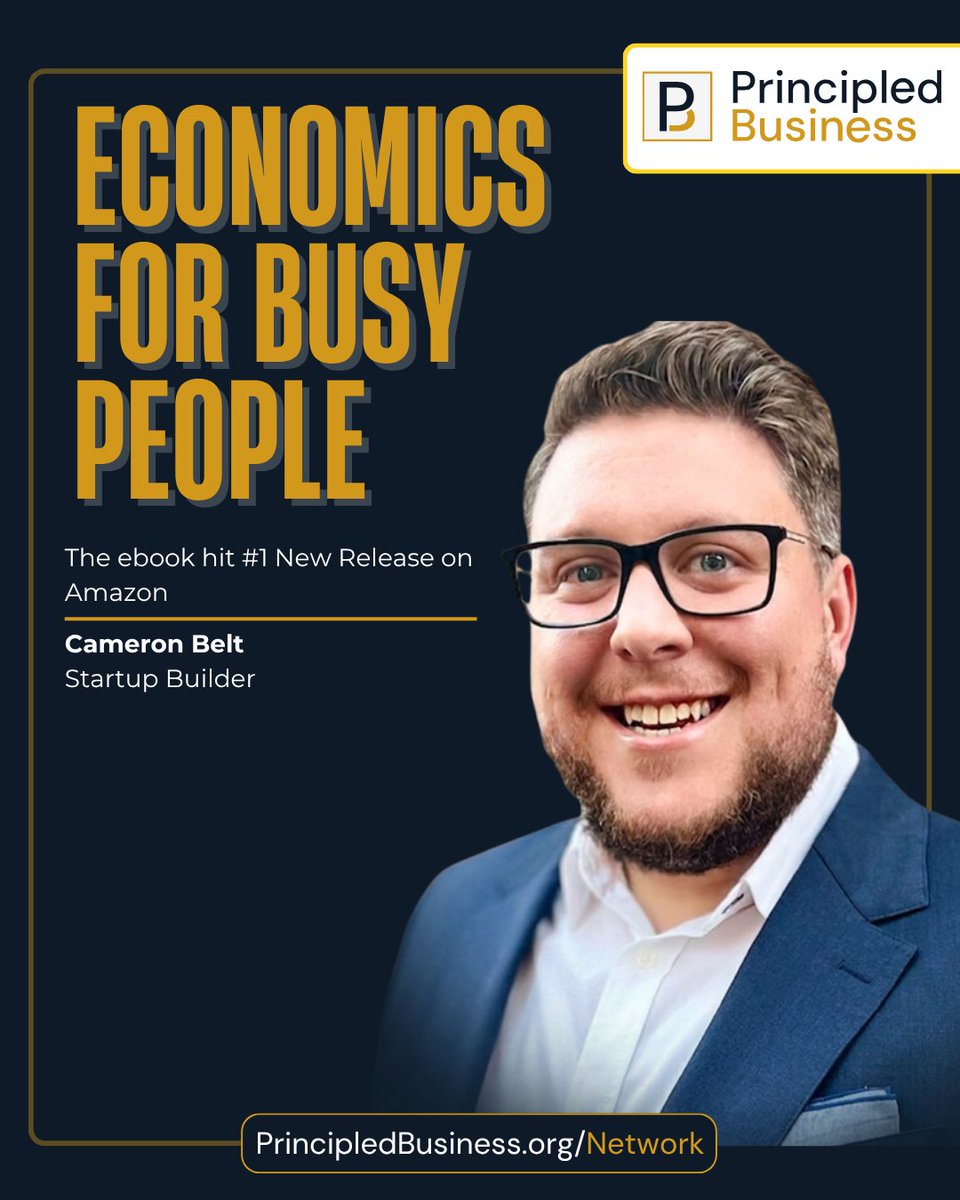 PrincipledBus's tweet photo. Economics shapes more of our lives than most people realize.

In Economics for Busy People, @Cameron_Belt turns big economic ideas into practical lessons you can actually use.

Whether you're building a business, making investments, or just trying to make better decisions, this book is a great place to start.

Congratulations to Cameron on becoming an Amazon #1 New Release within the book's first 24 hours. We're proud to have him as part of the Principled Business network. 

Book link: https://t.co/Btowz9Xy2y