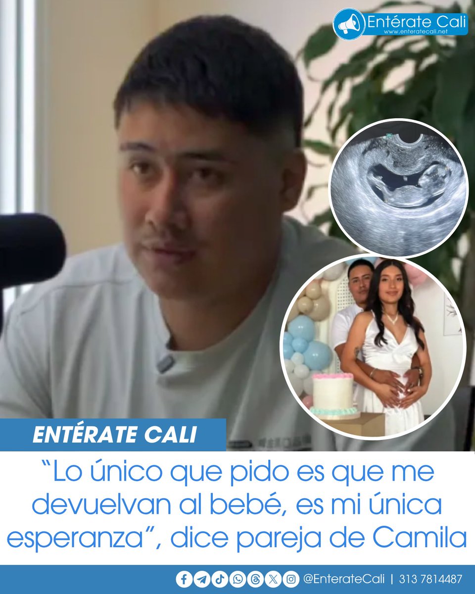 EnterateCali's tweet photo. El último mensaje que Cristian recibió de su pareja, María Camila Potosí, fue el jueves 16 de julio a las 4:48 p.m. 

Ella le había confirmado que, supuestamente, había salido de una cita médica y que una mujer en moto se había ofrecido a llevarla. 

El amor y la rutina generan costumbres. Una de ellas era contar dónde estaban, con quién y qué hacían, pero, tras ese último mensaje, hubo un silencio. 

Cristian salió desesperado a buscarla y no encontraba respuestas. A los cuatro días, le dieron la noticia: su pareja había sido encontrada sin vida. 

Él quiso ir a reconocerla. La vio tendida. Inmediatamente vio sus cejas. Su vestido. Los tatuajes. La barriga de embarazada. 

"Yo solo pido que me devuelvan al bebé. Es lo único que voy a tener como presente de Camila, mi única esperanza, lo que quiero y que se haga justicia porque eso no se puede quedar así", dijo. ⚖️😞💔