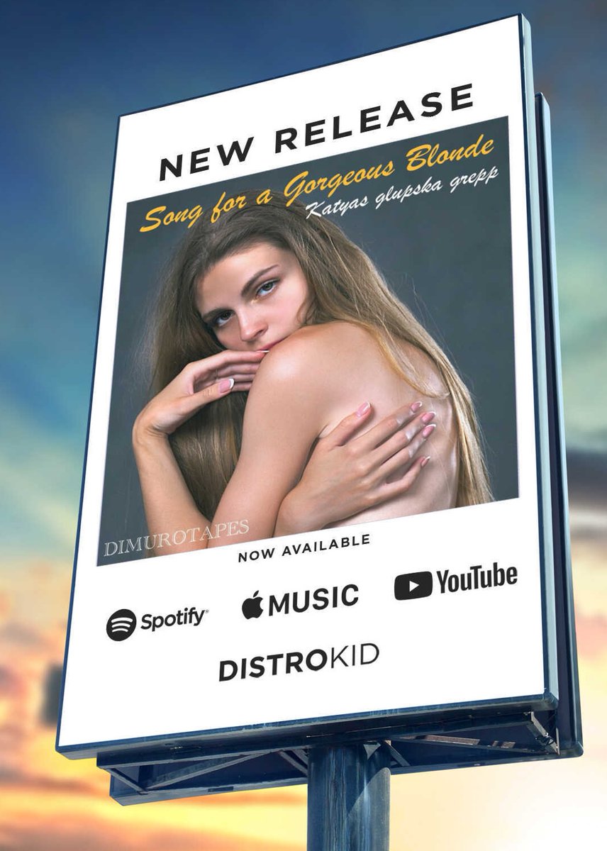 DinoDiMuro's tweet photo. This is unheard-of! A shirtless woman on a billboard! "Katya's Ravenous Grip" drops on Bandcamp Friday and streamers Saturday! https://t.co/j4kVsjMGjY