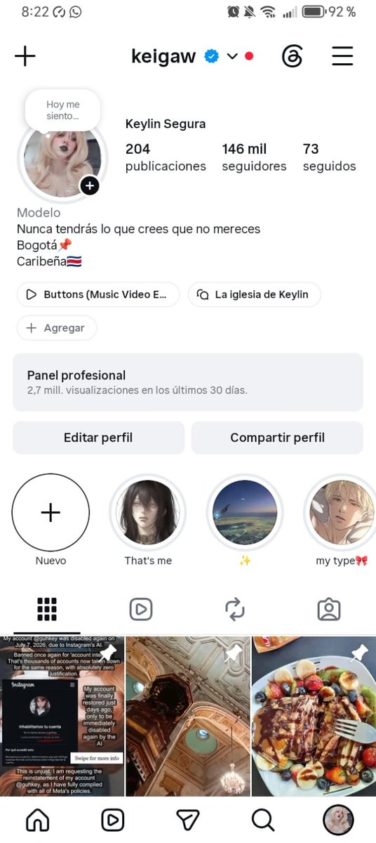 keylin2041427's tweet photo. Hello.
​My name is Keylin Segura.
My Instagram account @keigaw, which has over 140,000 followers and is my main source of income, was suspended today, July 28th, for "Account Integrity," even though @keigaw is a paid Meta Verified subscriber. https://t.co/7iD1aMsAKF