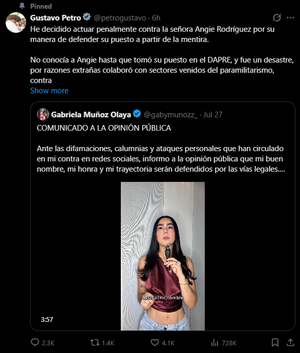 XMonomarket's tweet photo. El usuario @TheChairNerd ha sido certificado por nuestro comité como una predicción válida. 
El presidente @petrogustavo habló en un tuit el 28 de Julio de 2026 de divorcio. https://t.co/moYeqpndvs https://t.co/e3Di4UNx7Y