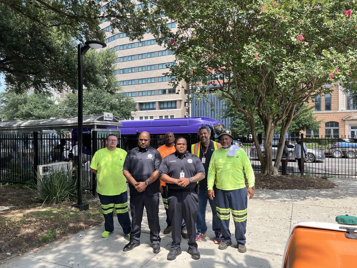 nolaready's tweet photo. NOCEM is hard at work supporting the work of RTA and NOPD’s Transit Police Unit as they begin a comprehensive effort to improve conditions at the Transit Hub located at the Main Library. https://t.co/umPTSKB3ZU