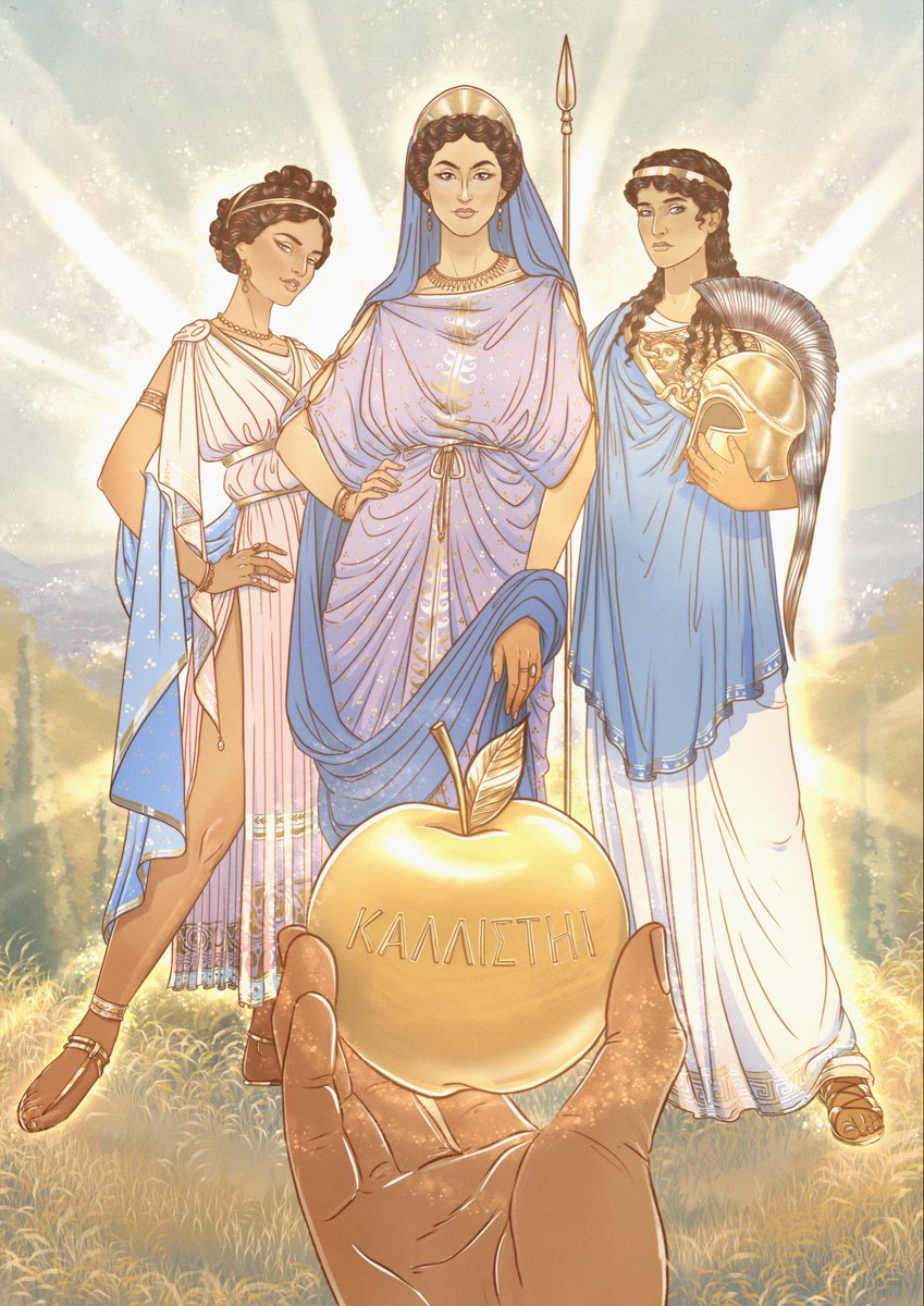 SanioArt's tweet photo. Judgment of Paris

Aphrodite, Hera and Athena in a more familiar Classical Greek clothing. This makes the goddesses more easily recognizable to a wider audience while still preserving the inspiration behind the original concept. https://t.co/yk0vCx6zI3