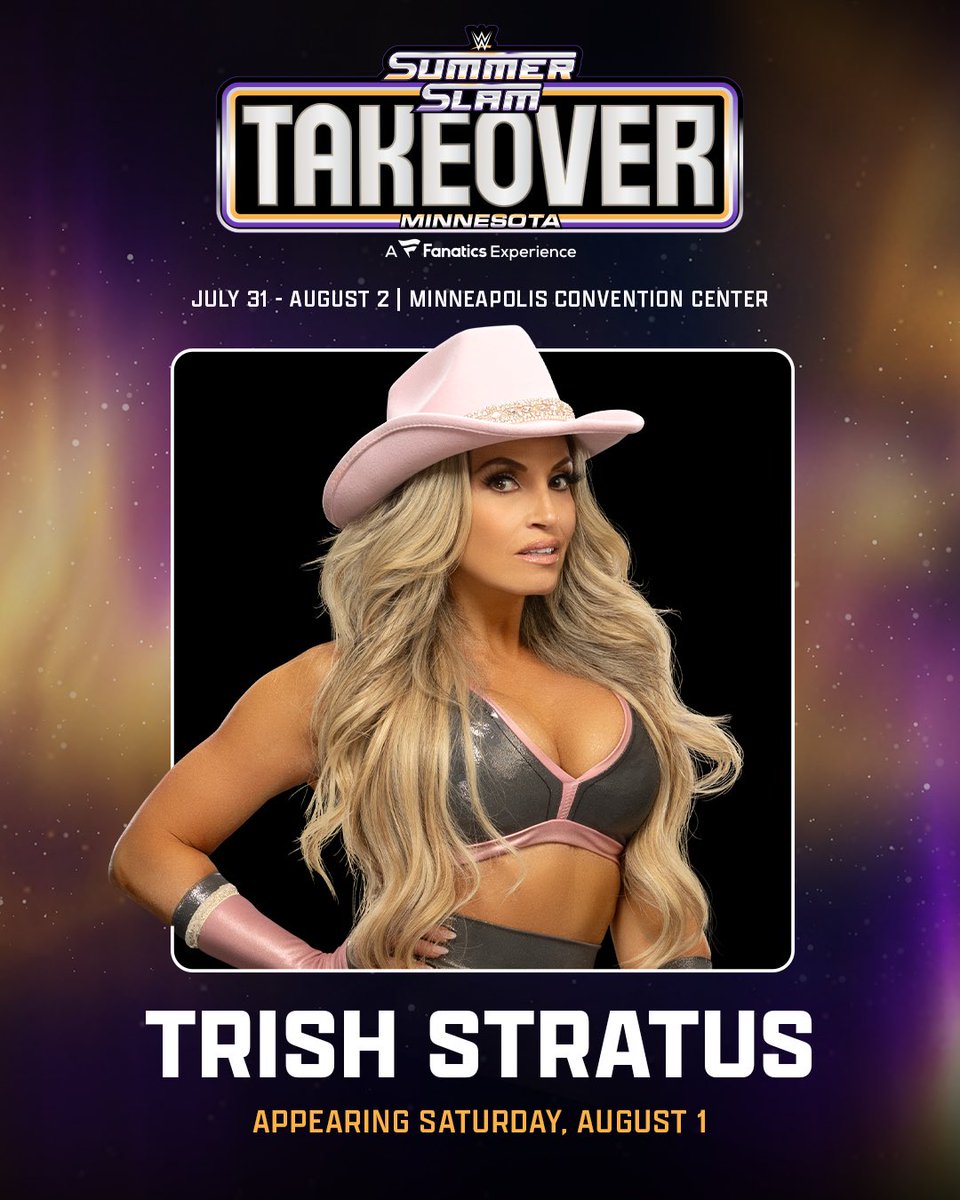 trishstratuscom's tweet photo. 4 more sleeps Minneapolis! Some tix left:
https://t.co/drTSdgS4eS

Can’t wait to see you guys on Saturday at #SummerSlam Takeover! #FirstCrushTour @fanatics_events https://t.co/imCK6bIkO3