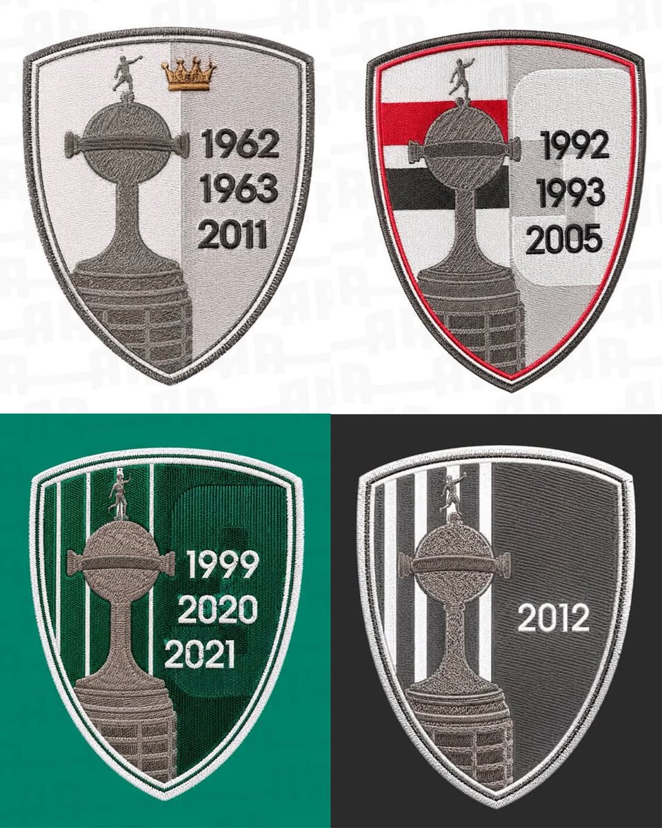 lucasdsbarros's tweet photo. Gostaram dos novos patches que a Conmebol fez para os campeões da Libertadores?

Aqui estão os dos grandes de São Paulo: https://t.co/AflQ8lqWuk