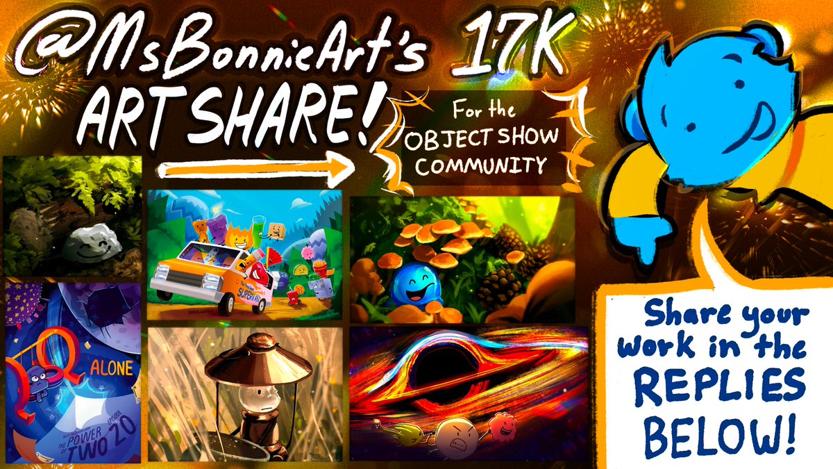 MsBonnieArt's tweet photo. 🎨Object Show Community ART SHARE!🎨
Don’t be shy :D👍
✅Introduce yourself and promote your work in the replies!
✅Maybe link to someone you think deserves more recognition
✅Remember to support other artists
You can retweet this post to spread it around ^^ https://t.co/8OkJlPeGow