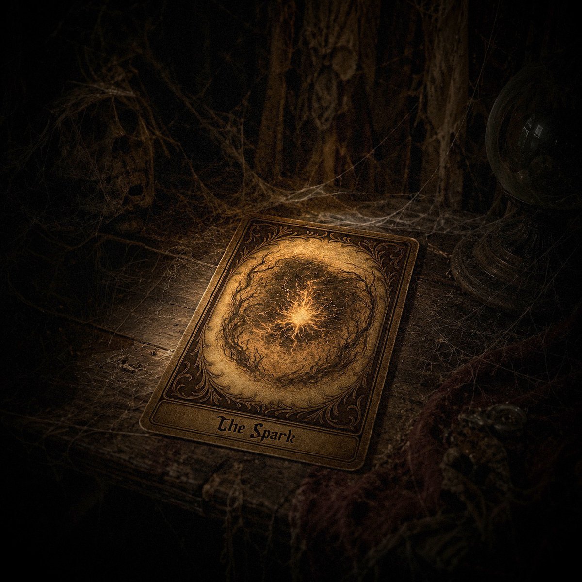 trailofterror's tweet photo. At dawn, the Seer’s tent lay in ruins. The Seer was gone. The deck was gone. Only one unfamiliar card remained: The Spark. On its reverse, a single warning: “Some futures are not meant to be seen.” https://t.co/cE3uqtooOO

#trailofterror #sparkyourfear #halloween #connecticut https://t.co/ppGCQ5pWdS