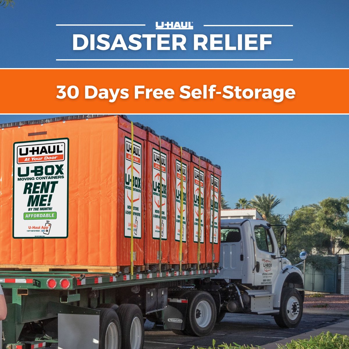 uhaul's tweet photo. If you or someone you know was impacted by the recent tornado in the Appleton, WI area or severe storms across Chicagoland, U-Haul is offering 30 days of FREE storage and or U-Box container assistance at participating locations to support recovery efforts. Please share with those who may need help. 💙
🔗 Appleton Area: https://t.co/1gVGY3Ai3j 

🔗 Chicagoland: https://t.co/Pe22gkFtDC