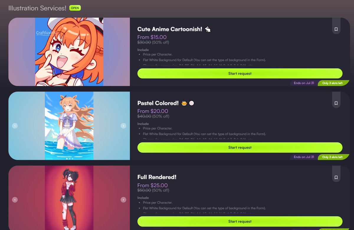 CraftluxHKWorks's tweet photo. My 50% OFF commission sale on VGen is ending soon! ⏰
If you’ve been thinking about getting custom art, emotes, or badges! Now is literally the best time to grab them before prices go back to normal!🎨

Slots are super limited! ⏰
RTs and support mean the world! ❤️ https://t.co/nDq5b2GeAB