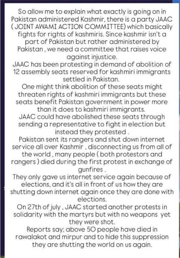 Eshaal0kk's tweet photo. The only thing more disturbing than the allegations coming out of Kashmir is how quickly the government and the media are trying to bury them. Silence the internet, control the narrative, dismiss every voice. That alone should tell you something. https://t.co/MHNcA49Prw