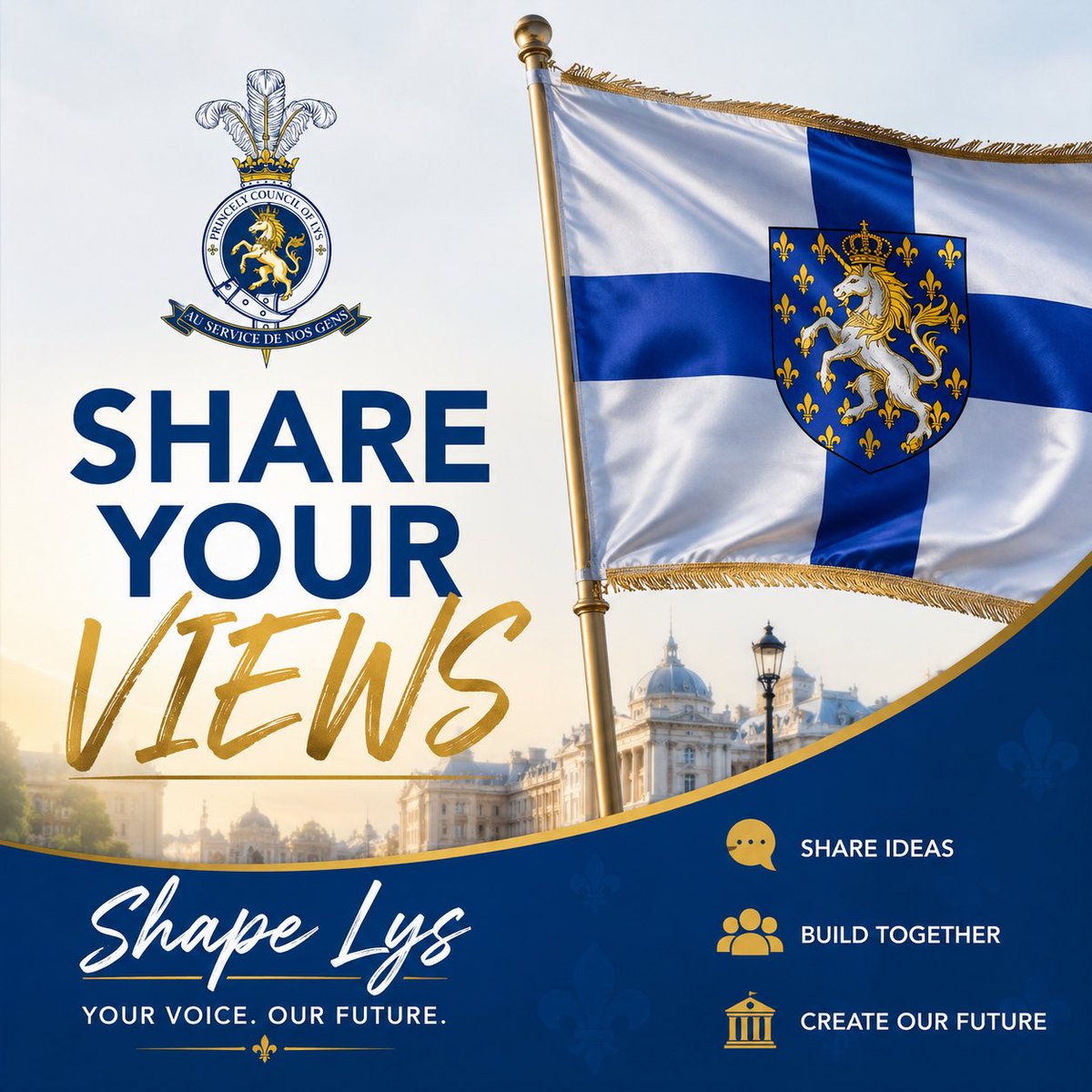 LysGov's tweet photo. The Principality of Lys is rising — and every supporter, wherever you live, becomes part of our nation’s heartbeat.
SHARE YOUR VIEWS🗣️
SHAPE LYS💙
INFO@LYSGOV.ORG
#Lys #PrincipalityofLys #ShareYourViews #LysAwakens #SupportLys #Micronation #MicroState #CityState #ShapeLys https://t.co/VsklYdu2rQ