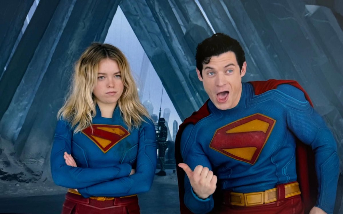 homeofdcu's tweet photo. Milly Alcock and David Corenswet Behind the Scenes of Superman, via the Supergirl featurette! https://t.co/7LVoPIkSkq
