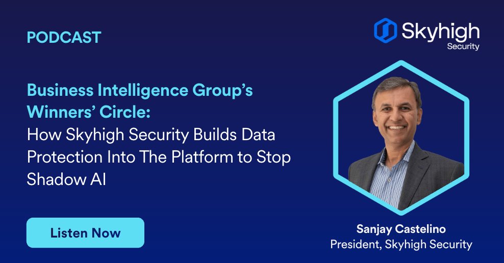 SkyhighSecurity's tweet photo. Skyhigh Security President Sanjay Castelino joins the @BigAwards' Winners' Circle podcast to discuss AI, zero trust, and why data protection must be a platform-level design principle.
๐ง Give it a listen: https://t.co/xxwc4s1KmY
#SkyhighSecurity #IndustryInsights https://t.co/bDF99GWedi
