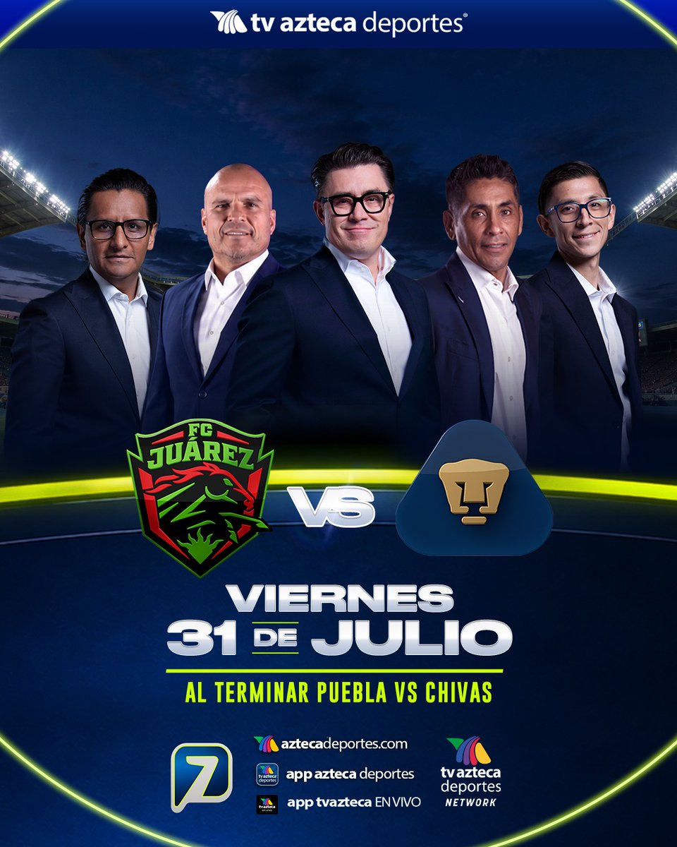 AztecaDeportes's tweet photo. Doble platillo para este Viernes Botanero 🤌

La jornada 3 nos traerá al Rebaño al Cuauhtémoc y los Pumas visitan el Olímpico de Juárez, no hay pretexto para no disfrutar de un #ViernesBotanero redondo 🏟

👇PUEBLA VS CHIVAS / JUÁREZ FC VS PUMAS

📅 ⁣⁣⁣Viernes 31 de Julio
🕘 A partir de las 6:50 PM⁣
📺 ⁣⁣Azteca 7 y Azteca Deportes Network⁣⁣⁣⁣
💻 https://t.co/Tg0g9G7eK4⁣⁣⁣⁣⁣⁣⁣⁣⁣
📱 APP Azteca Deportes