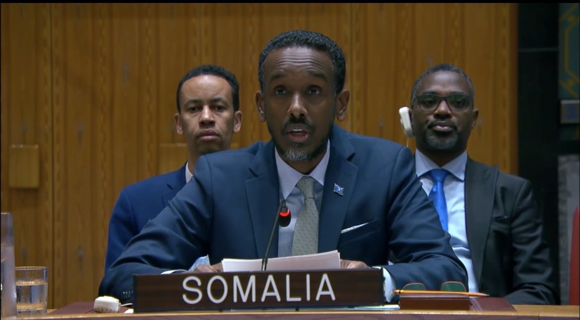 SomaliaatUN's tweet photo. At the UNSC debate on Middle East, Somalia highlighted the need for action, not words. Aid can’t be a substitute 4 political solution. Reconstruction can't happen under occupation &amp; settlement expansion.
#Somalia supports a sovereign Palestine, with AlQuds Alsharif as its capital https://t.co/bpuPNJxSw8
