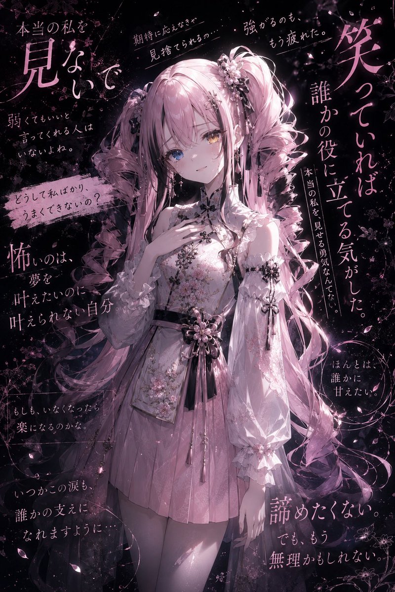 nai_Reality0714's tweet photo. #Keyvisual   #无プロンプト
「大丈夫…」or「その程度？」
貴方の好みは？

↓プロンプト全文はnoteに記載
【葛藤系キービジュアル プロンプト配布】
新作の葛藤系→https://t.co/eZEbYEkXvU
【煽り系キービジュアル プロンプト配布中】
煽り系→https://t.co/wVz96o38tz https://t.co/9RuvONXIie