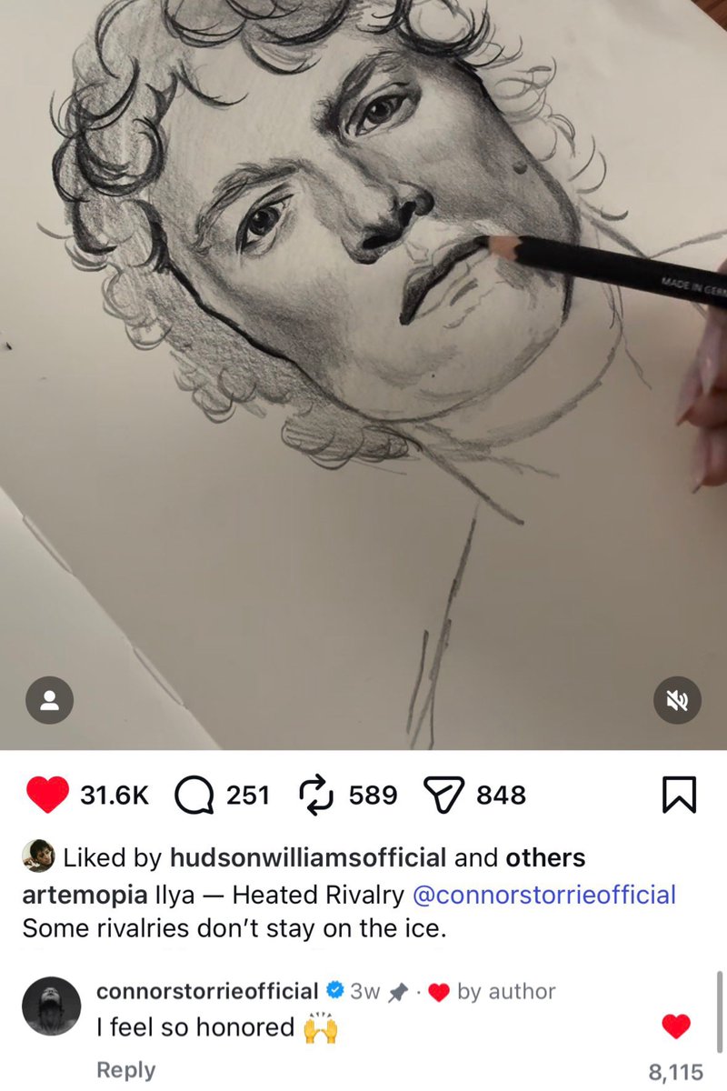 hudderall's tweet photo. connor commenting on fan art you’re greatly missed :( https://t.co/isphWuG5SO