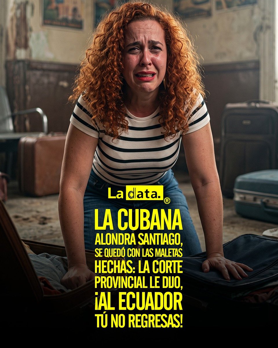 ladataec's tweet photo. #Tendencia La Cubana Alondra Santiago, se quedó con las maletas hechas: La Corte Provincial le dijo, ¡al Ecuador tú no regresas!

La justicia ecuatoriana volvió a cerrarle la puerta a Alondra Santiago. La Corte Provincial de Pichincha rechazó el recurso con el que la cubana buscaba revertir la decisión que derivó en la revocatoria de su visa por razones de seguridad del Estado y así poder regresar al Ecuador.

Con este fallo, la resolución se mantiene vigente y Santiago no consiguió el respaldo judicial que esperaba para volver al país. Una nueva derrota en su intento de regresar a territorio ecuatoriano.

@ladataec👈

#ladata #TendenciaPolítica #AlondraSantiago #Ecuador