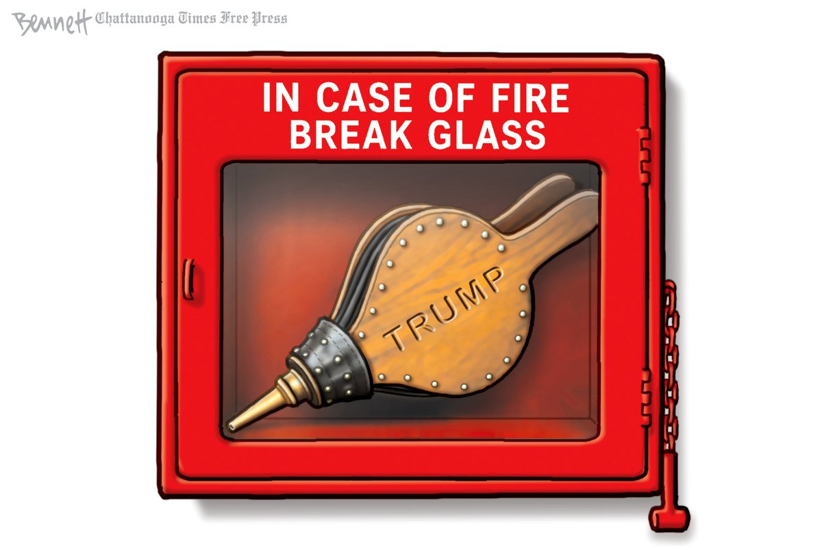 BennettCartoons's tweet photo. 7/29/2026- In Case of Fire #Trump #DomesticPolicy #ForeignPolicy #EconomicPolicy #EnvironmentalPolicy #PublicHealthPolicy #EducationPolicy #ImSureImForgettingSomeOtherPolicy https://t.co/GPa8kYCJW3 https://t.co/idxC7A8Kj0