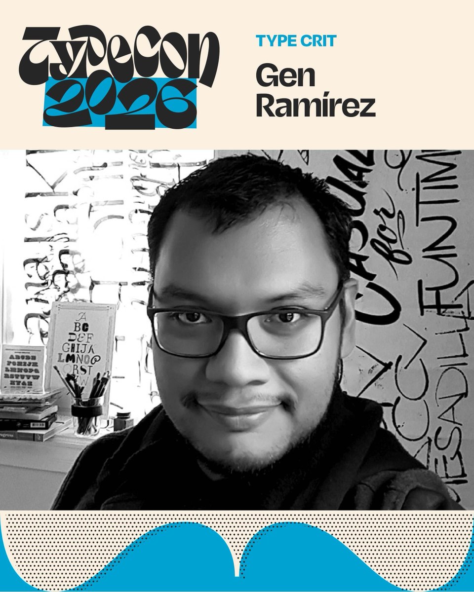 typecon's tweet photo. Type Crit is back with Gen Ramirez, John Downer, and Glenda Bellarosa!

WHEN: Saturday, August 08, 2026
TIME: 8:30a–11:30a
LEADERS: Glenda Bellarosa, John Downer, Gen Ramírez
WHERE: Assembly Lounge at Revolution Hall, 2nd floor https://t.co/lj2Q6oNgyQ