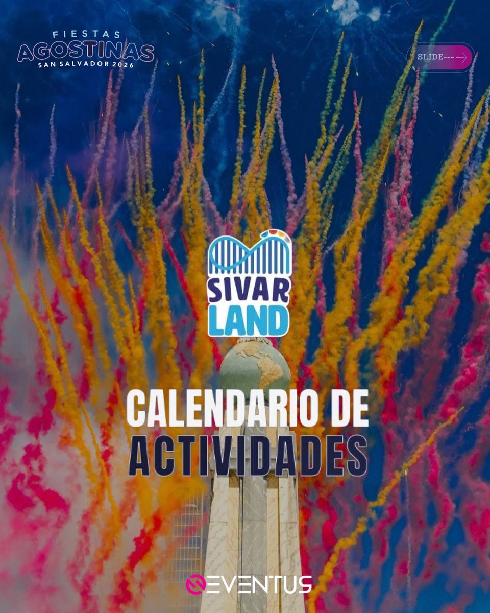theeventussv's tweet photo. ¡Aquí te dejamos el calendario de las fiestas agostinas 2026!🙂‍↔️🇸🇻🎡

Para más información puedes verla acá ➡️🌙 https://t.co/PmQGzZP8eO 
@alcaldia_sansalvador 
#enelsalvador #vacacionesdeagosto #fiestasagostinas2026 #paratiii #fyp https://t.co/xCzafp7QId