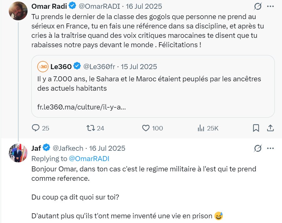 Kur0vsvc's tweet photo. @Jafkech Oui, bien sûr, mtn tu deviens gentil. Mais pas quand tu harcelais un journaliste marocain avec une armée de zmigs franco-moorishs, ou quand tu traitais les Marocains d'ennemis de l'intérieur. https://t.co/nN2VuhzZev