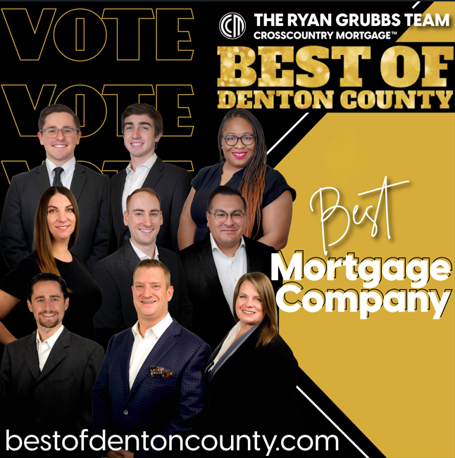 RyanGrubbsTeam's tweet photo. Two weeks left for Best of Denton County! Ends 8/12!
1. Go to https://t.co/Xc8IobcPK6
2. Click 2026 Categories List
3. Scroll to Financial, Insurance, &amp; Real Estate Services 
4. Vote for: Best Mortgage Company – Cross Country Mortgage Ryan Grubbs https://t.co/S2BhRkFokJ