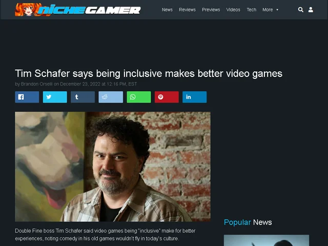 SmashJT's tweet photo. Anita Sarkeesian STRIKES AGAIN.

Double Fine Productions has laid off 23 employees.

Tim Schafer says the decision was made because "only the survival of our studio would make us consider such a painful action."

Another studio that embraced Sarkeesian's ideology is now fighting for survival.

Slowly... but surly, The video game industry is healing.