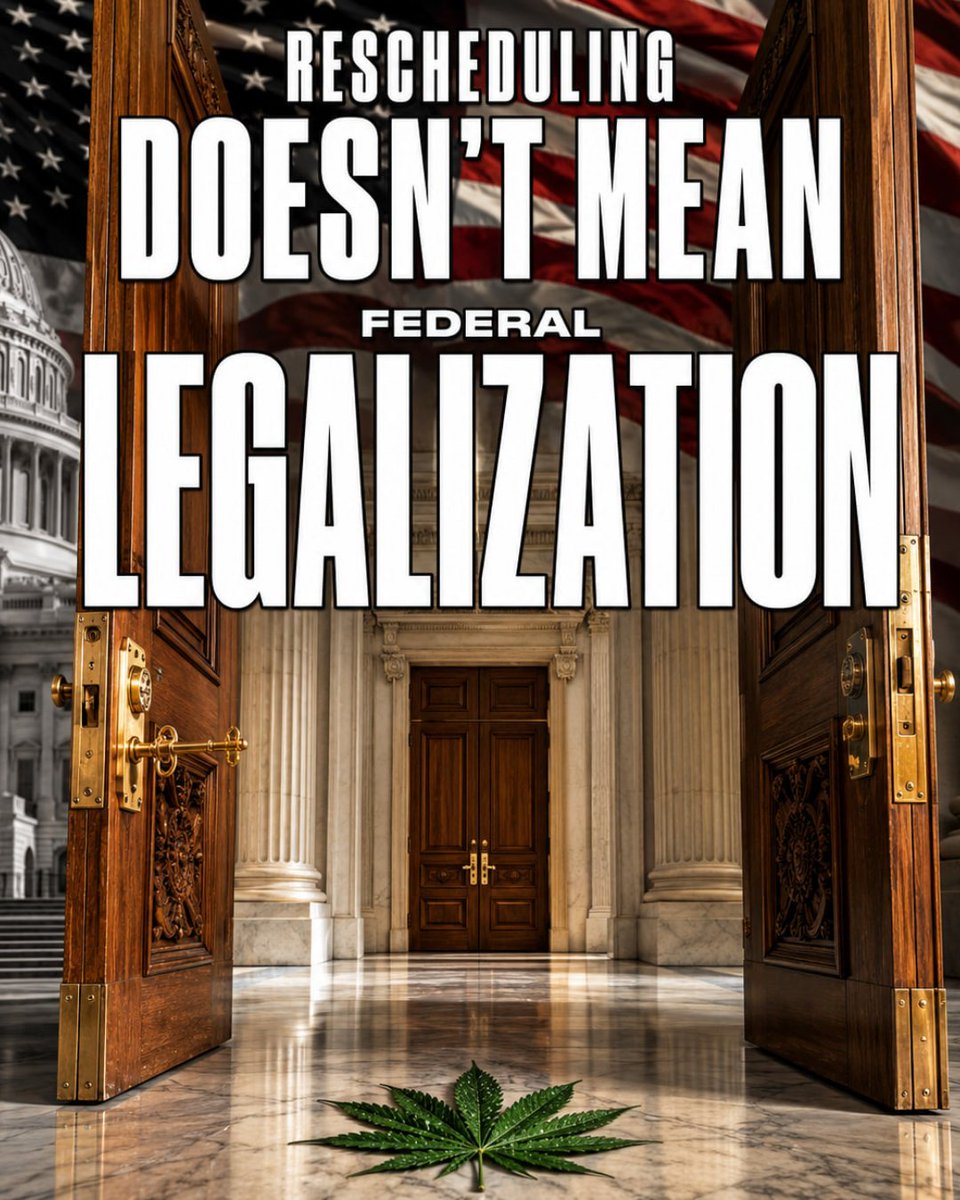 DescheduleEarth's tweet photo. Just saw this and it hit home. Rescheduling cannabis is a step, but it's not the finish line. We need to keep pushing for full descheduling, not just a partial reform. Let's make sure we're talking about true legalization and ending prohibition for good. The conversation is heating up, and we need to stay informed.
