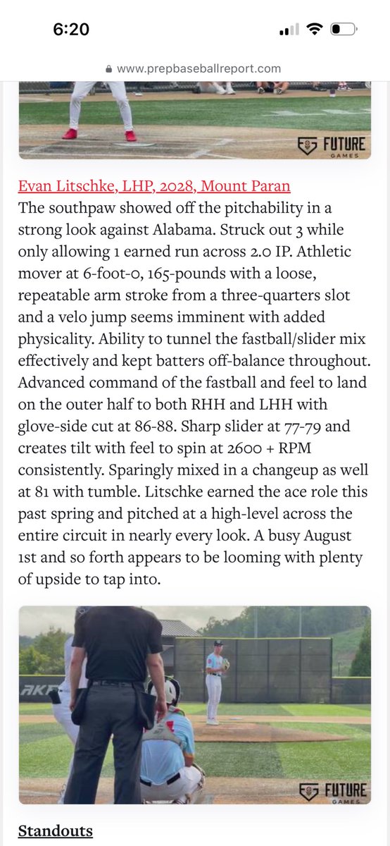 Evanlitschke's tweet photo. Thank you! @PrepBaseballGA @Hudson_PBR @IanSmittyGA https://t.co/XQNsHkkR64
