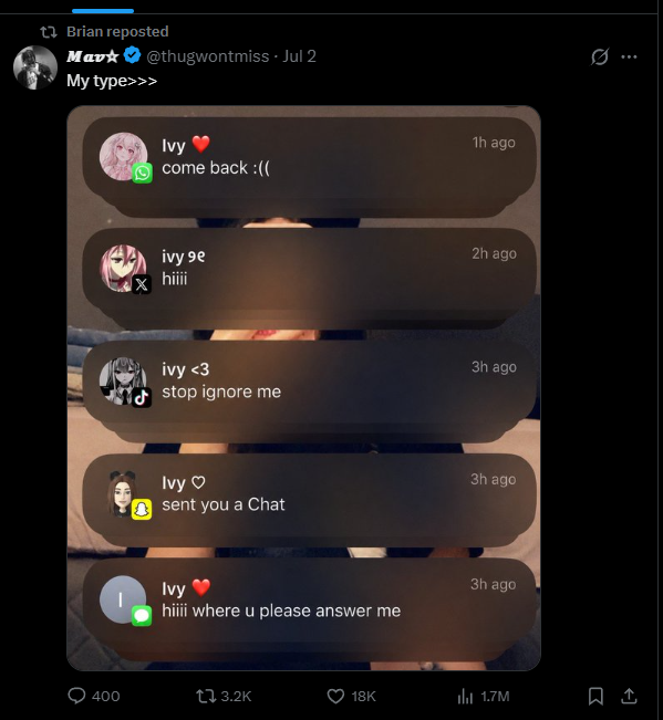 sugcubes's tweet photo. @BlueStar51192 @MsViviValentine @skiesti_ i'm mentally challenged because i'm not a submissive egirl that's clingy and licks ur g spot like the girls that u retweet https://t.co/qwYNJZ0xb6