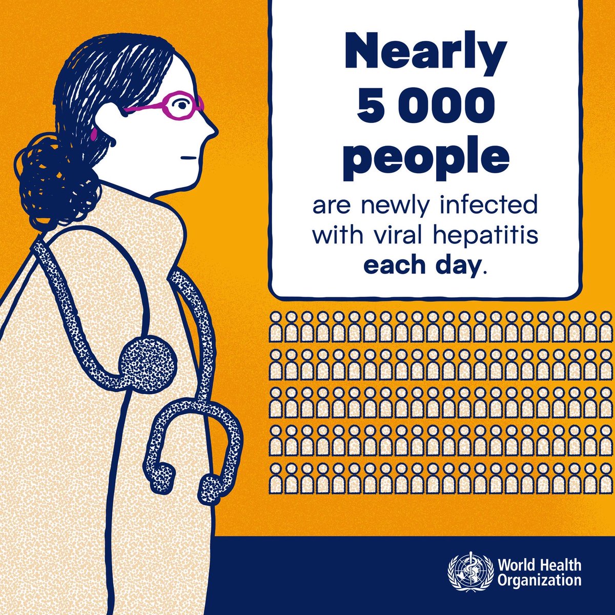 DrTedros's tweet photo. 287 million people are living with #hepatitis B or C, and 1.3 million people died from viral hepatitis last year.

Yet less than half of newborns receive the hepatitis B vaccine within 24 hours of birth, one of the most effective ways to prevent lifelong infection.

On #WorldHepatitisDay, I call on world leaders to help us break down the barriers that keep people from accessing hepatitis prevention, testing and treatment, all of which are lifesaving services.

Let’s turn science into action and end viral hepatitis as a public health threat.