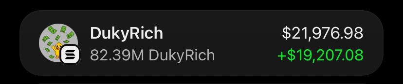 Alpha_calls100's tweet photo. $DukyRich Is printing massively on my Alpha telegram group 🏆🚀

If you’re in my  tg group your copy trade would have been on same profit as I am.

Ca: 5bNPYEtSpcorAvuwxkcYHaBvsyNpWVFph5LDjCfTpump https://t.co/SDerV1Uqhs