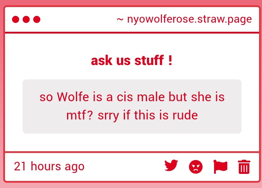 wolfesrose's tweet photo. 1. Wolfe was assigned male at birth and is transfem (bigender, to be specific)

2. Eevan (@alemanianyan) and Mikeru (@straitjackingit ) ^_^ https://t.co/YePIyWO75f