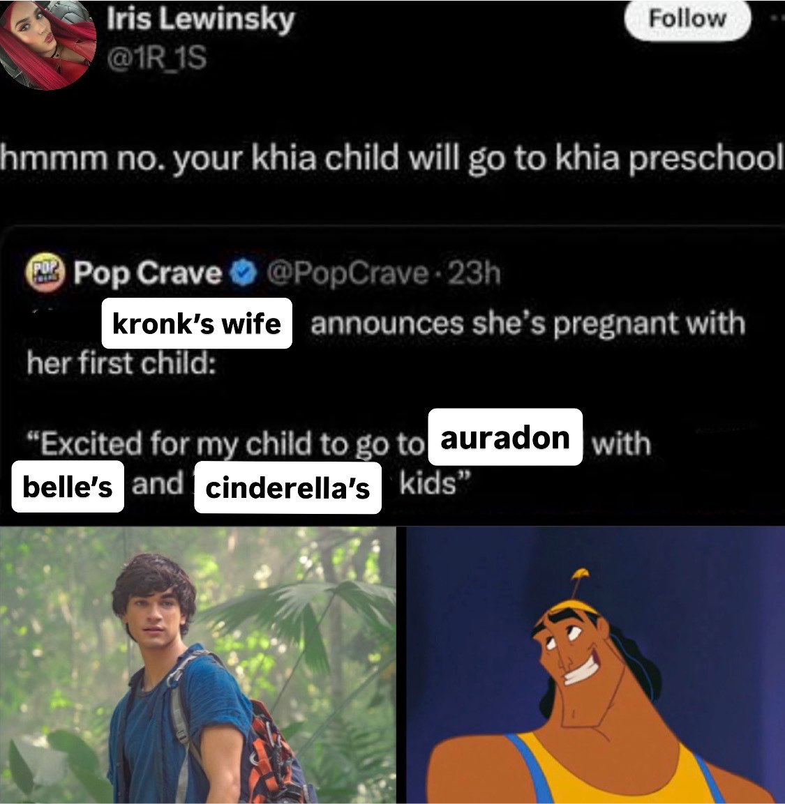 rinasIowburn's tweet photo. they’re really making the khia kids version of descendants 😭😭😭 https://t.co/rkMm7XXykP