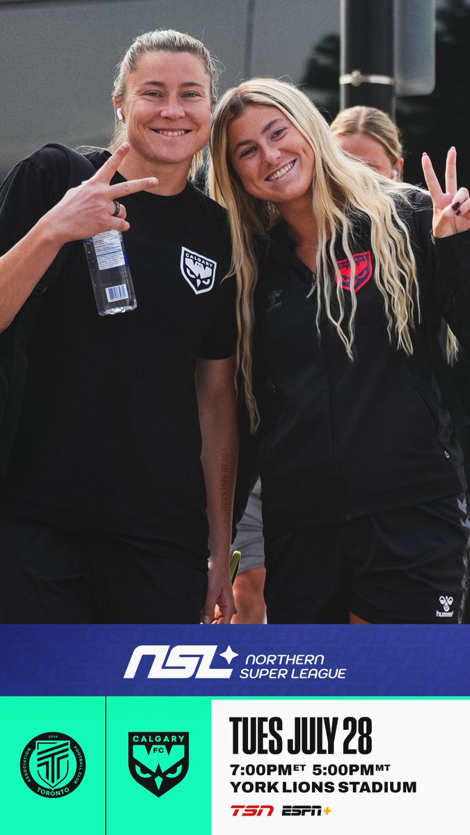 NorthernSuperLg's tweet photo. Your Tuesday night just got better!

Catch Toronto vs Calgary tonight on TSN or ESPN+ at 7pm ET | 5pm MT https://t.co/f04SYocXt4