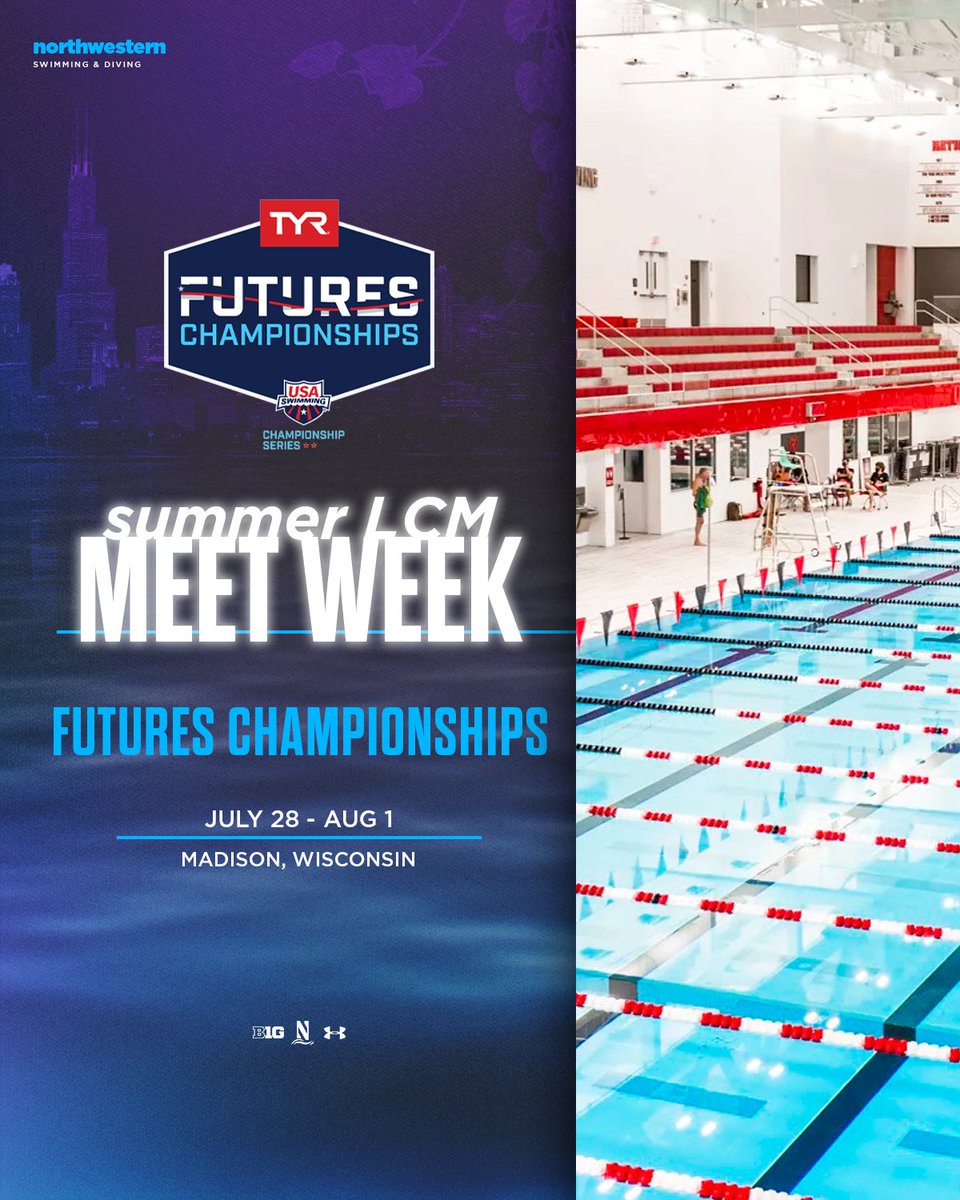 NUSwimDive's tweet photo. Summer Meet Week 🌊👏

🏊 Futures Championships
📍Madison, Wisc.
📆 July 28-Aug 1 https://t.co/NSC7uRzLIc