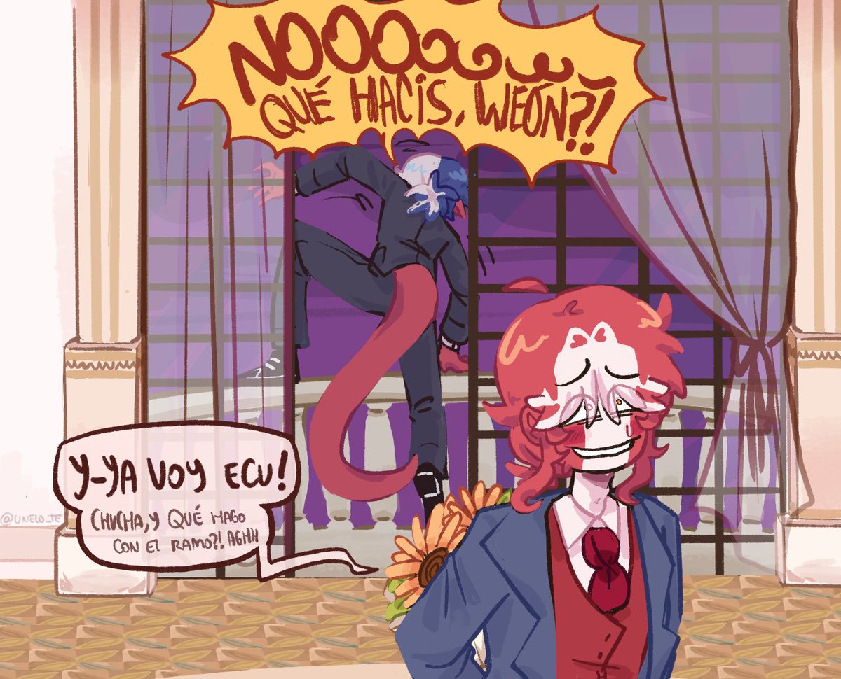 unelo_te's tweet photo. FELICES FIESTAS!🇵🇪🎉✨
3/3
Perú tira un chocolate para que Chile vaya a perseguirlo por si no entendieron jaja elotematate)¿😭
#countryhumans #countryhumansperu #countryhumanschile #28julio https://t.co/pvoDYsOY4y