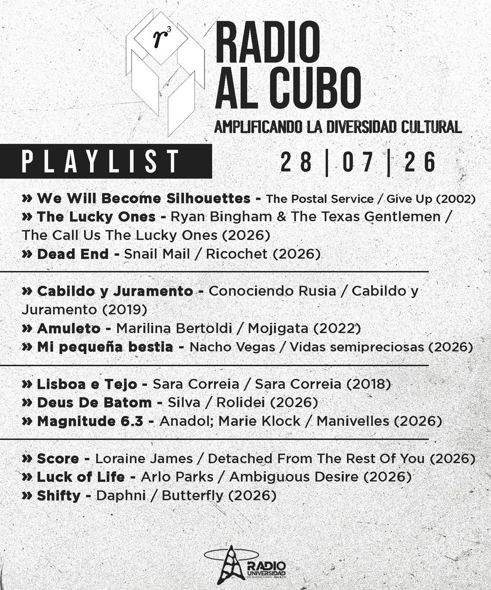 RadioUdeG's tweet photo. 🎧 Dale play a la selección musical que @BlancdeBlancs preparó para ti en #RadioAlCubo https://t.co/QTgVE1ewoJ