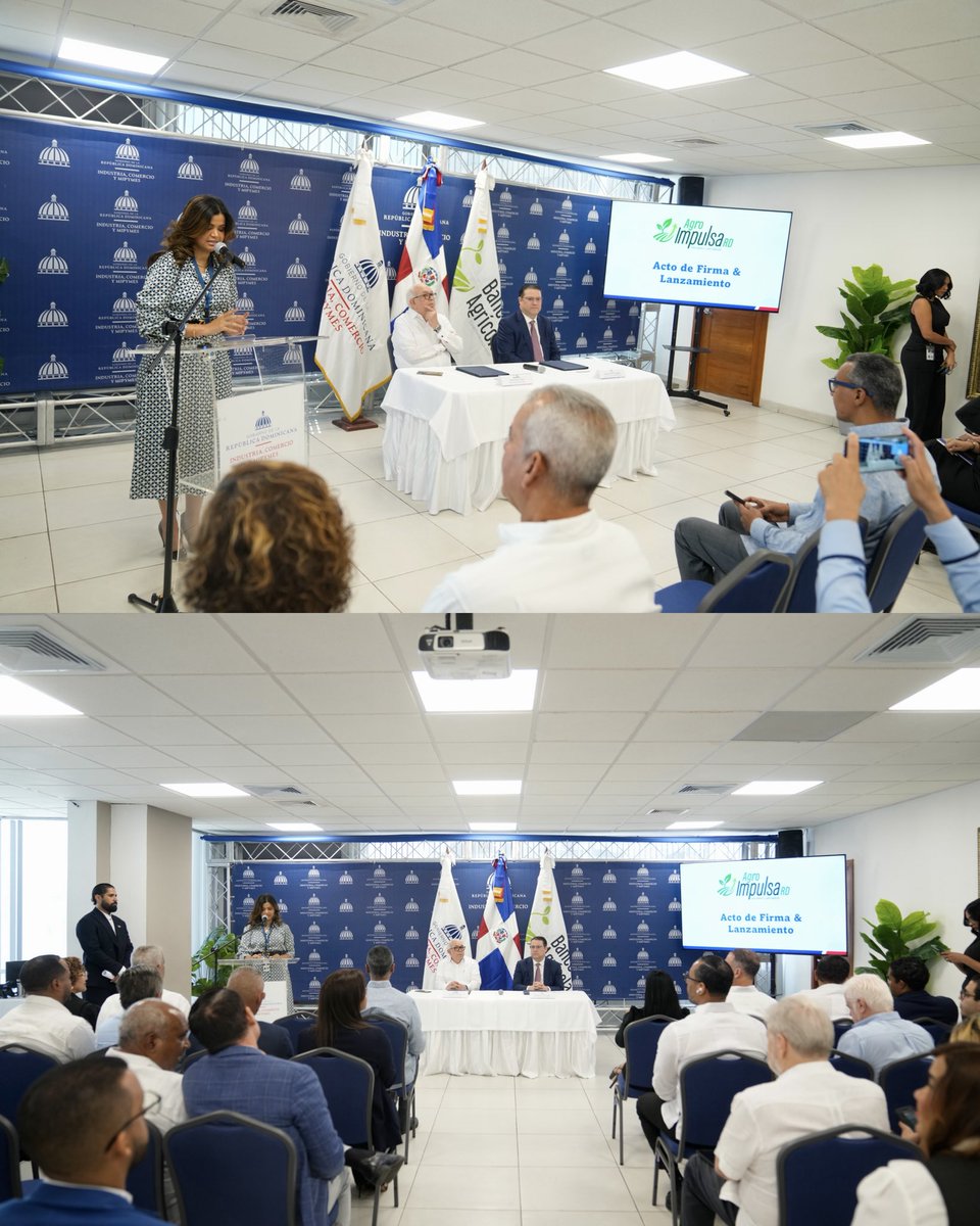 MIC_RD's tweet photo. 🌾 Donde hay visión, nacen nuevas oportunidades.

Con AgroImpulsa RD, el MICM, liderado por (@SanzLovaton), y el (@bagricolaRD), encabezado por (@Fernan2Duran), unen esfuerzos para impulsar proyectos agroindustriales con acceso a financiamiento que promueve la innovación, el valor agregado y la transformación de la producción nacional.

Cada iniciativa respaldada representa una oportunidad para fortalecer la agroindustria, dinamizar la economía y seguir construyendo un país con más desarrollo.

#MICM #AgroindustriasRD #BancoAgrícola #AgroImpulsaRD