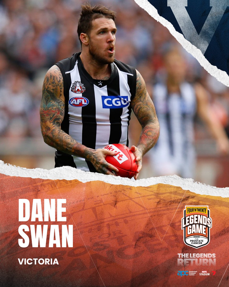 Legendsgameau's tweet photo. Premiership Pies! π€π₯§
Two of the greatest to wear the black and white @swandane and @traviscloke_ will don the Big V in the 2026 #LegendsGame!
Get your tickets for August 27 at https://t.co/cvVR8QJ1qW! π
@7AFL | @AustProstate | @FOURNTWENTY | @marvelstadiumau | @1116sen https://t.co/jtZVtyPd7E