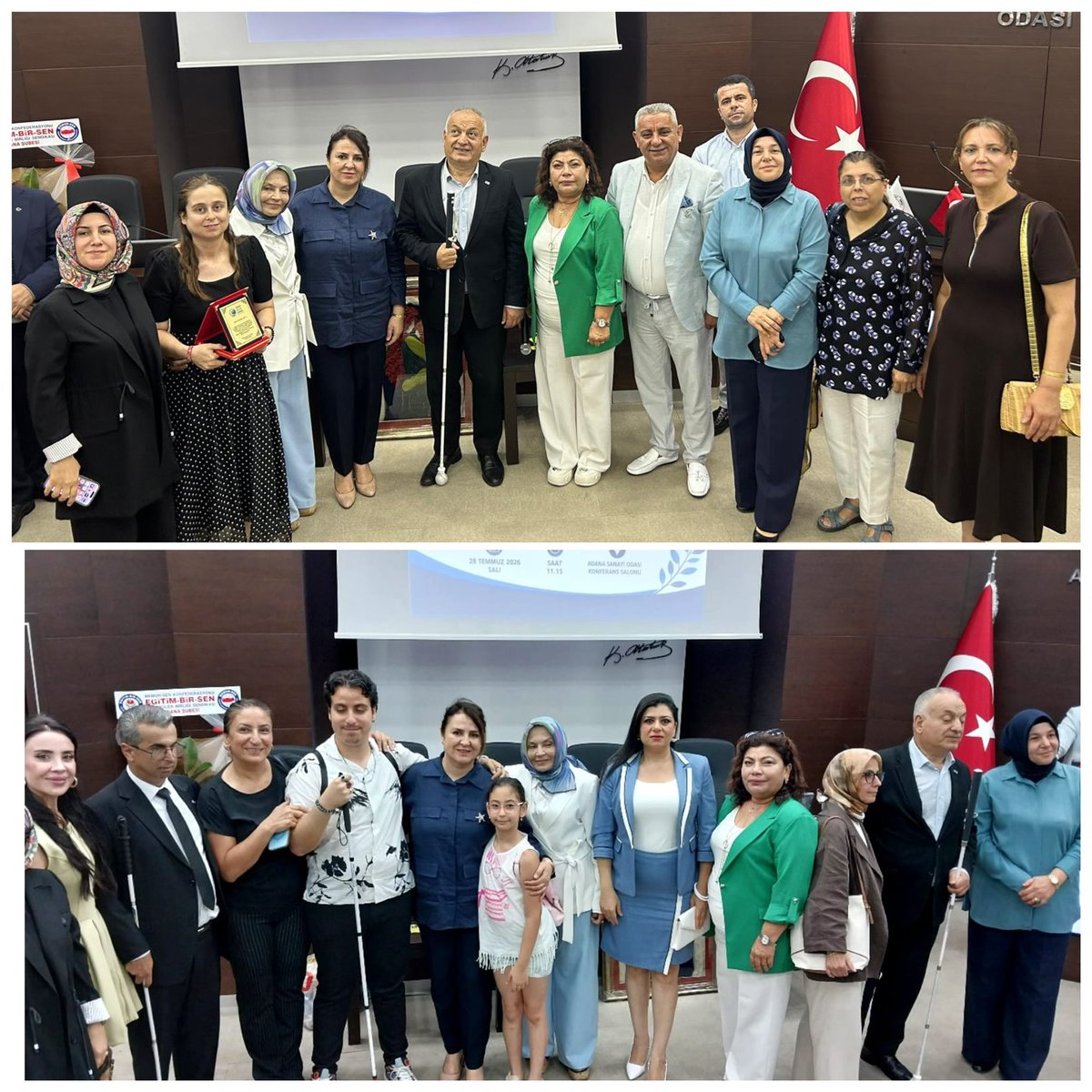 Hacer_Soylemez1's tweet photo. 📍Adana Sanayi Odası Konferans Salonu

Türkiye Beyazay Derneği Çukurova Şubesi tarafından düzenlenen “Engellinin Engelli Haklarının Farkında Mıyız?” adlı programa İl Kadın Kolları olarak katılım sağladık.

Bu anlamlı organizasyonda emeği geçen 22. ve 23. Dönem Milletvekilimiz, Türkiye Beyazay Derneği Genel Başkanı Sayın Lokman Ayva ‘ya, Çukurova Şube Başkanı Sayın Şeyda Yıldız ‘a, Türkiye Beyazay Derneği ailesine, kıymetli konuşmacılarımıza ve programa katılım sağlayan tüm misafirlerimize teşekkür ediyor; engelli hakları konusunda farkındalığın artmasına katkı sunan bu tür çalışmaların hayırlara vesile olmasını temenni ediyoruz.