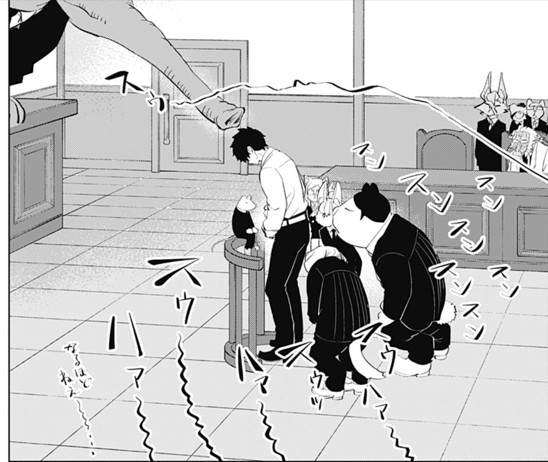 rakuichirakuthe's tweet photo. おならは嘘を付かない
ケモならではの判断基準
なるほど戦争が起きないわけだ…
裁判長が最も嗅覚受容体の多い生物ゾウ、陪審員長がその次に多いラットなのでどんな嘘も見抜ける…

陪審員に混ざって深呼吸しに来るド変態性癖色ボケネコは何なんです…
次は貴女の裁判始めますよトネリコ女史
#ヒトナー https://t.co/nwxY8jIdhJ