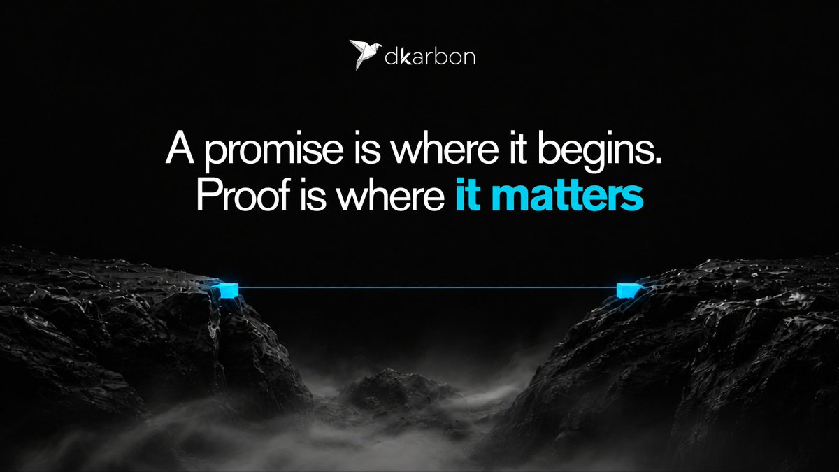 dkarbon_green's tweet photo. The whole carbon market lives in the space between a promise and its proof. Closing that gap is the entire job. 
#dkarbon
