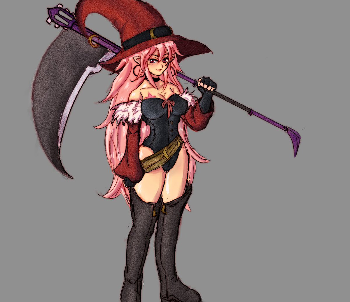saintdioalt's tweet photo. Something I made as a sketch, mostly to test my own artstyle, but some friends really liked it.
Her name is Rose, she's a Witch of Lust, which made me try a different type of design that I'm not that used to do. https://t.co/1NNyMBAX6Q
