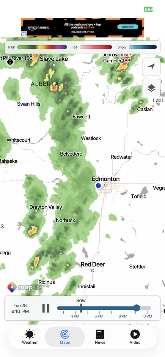 Sundance1515's tweet photo. OMG…not again! In a few hours the rain is expected to return. So there’s a severe thunderstorm warning out, and an alert for favourable tornado conditions. Guess it’s not a good night to be out at the golf course….i’ll just stay indoors then. #yegwx #cruelsummer #sotired https://t.co/gqsLHxhugj