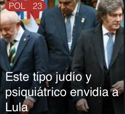 DevoxPeron's tweet photo. Ya me cayó la ficha de por qué Milei odia a Lula: el brasileño tiene una mujer que lo quiere de verdad y un perro que no es imaginario https://t.co/zHR8YpEBYf